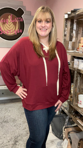 Burgundy Dolman Hoodie