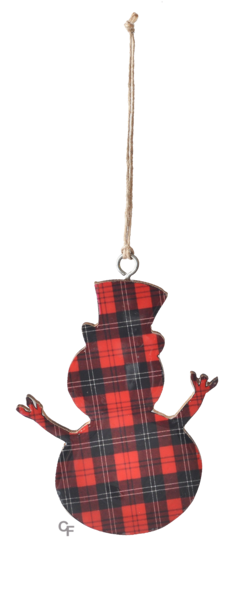 Plaid Snowman Ornaments