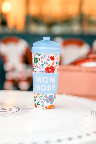 Travel Coffee Mug - Mom Mode (Periwinkle Floral)