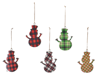 Plaid Snowman Ornaments
