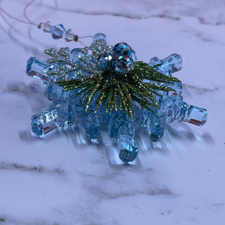 Teeny Mistletoe Snowflakes - Red and Blue