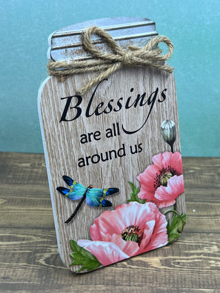 Printed Mason Jar Easel Signs