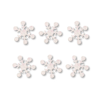 Snowflake Magnets Set of 6 White Glitter