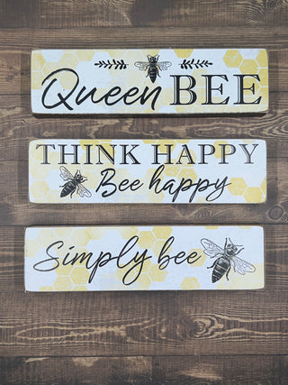 Wood Bee Block Signs