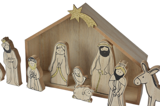 Wood Grain Nativity Set (12 pc. set)