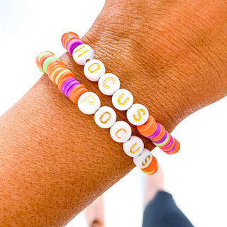 Hocus Pocus Halloween Green, Purple, Orange Bracelet Stack