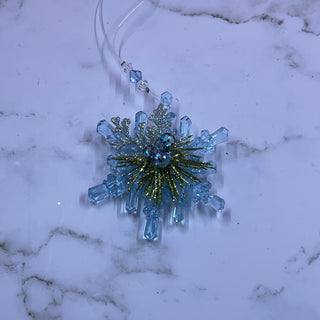 Teeny Mistletoe Snowflakes - Red and Blue