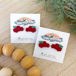 Christmas Truck Clay Stud Earrings