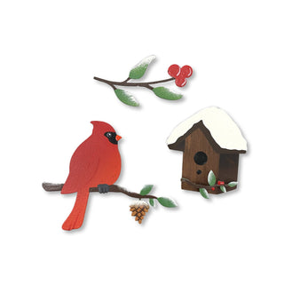 Winter Birdhouse Magnets Set of 3