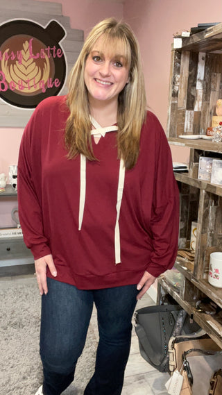 Burgundy Dolman Hoodie