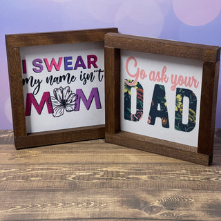 Parental Humor Canvas Farmhouse Frames