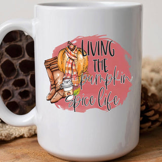 Living the Pumpkin Spice Life Fall Coffee Cup Mug