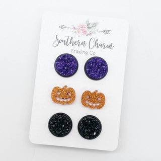 Fall & Halloween Triplet Earrings