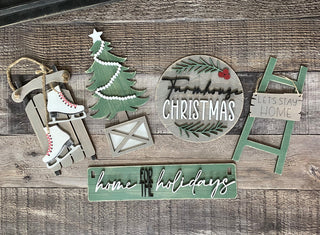 UNFINISHED Farmhouse Christmas Insert DIY Set for Wagon