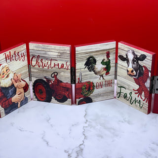 Christmas on the Farm Accordion Plaque