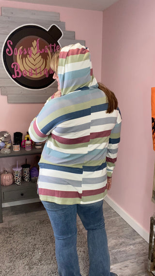 Olive Stripe Hoodie