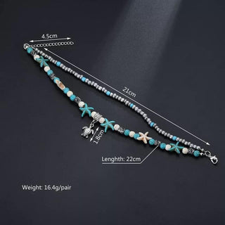 Beaded Turquoise Anklet