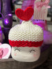 White Hat with Red Heart On Top