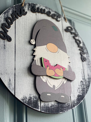 Gnome Sweet Gnome Hanging Sign