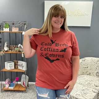 Cold Brew, Coffins & Covens Tee
