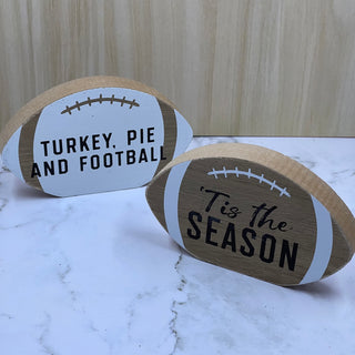 Wood Mini Tabletop Football Signs