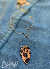 Leopard Print Leaf Necklace