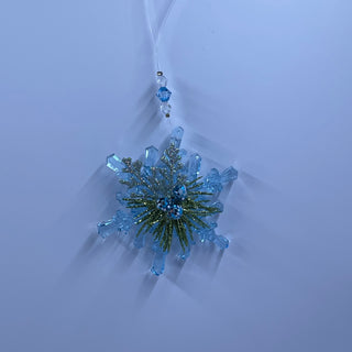 Teeny Mistletoe Snowflakes - Red and Blue