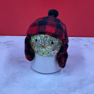 Plaid Snowman Shimmer Acrylic Snowglobe