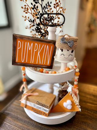 Pumpkin Spice Tiered Tray Decor