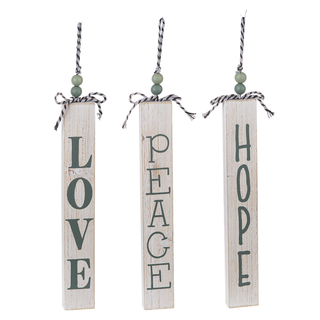 "Love, Hope & Peace" Vertical Wall Decor