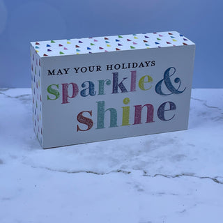 Sparkle & Shine Holiday Block Sign
