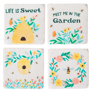 Bee & Flower Coaster Set