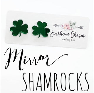 Green Mirror Shamrocks