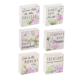 Watercolor Lilies with Dragonflies Blocks