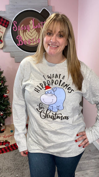 I Want a Hippopotamus for Christmas Tee