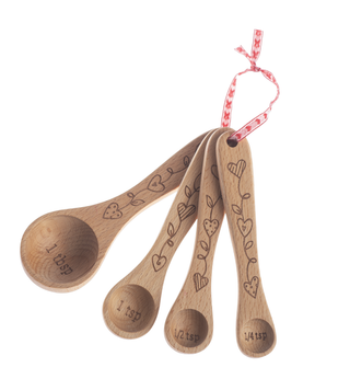 Laser Craft Measuring Spoons - Heart Vine