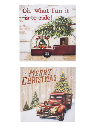 Santa's Ride Light Up Wall Plaques