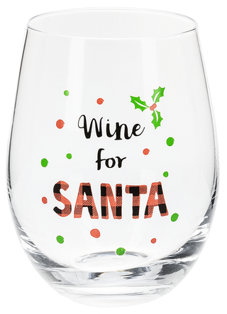 Wine for Santa Glass