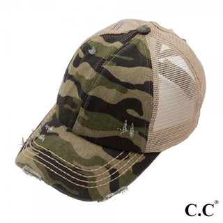 C.C. Camo Criss Cross Back Hat