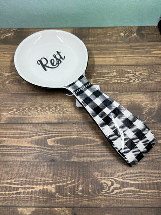 Ceramic Black and White Spoon ‘Rest’