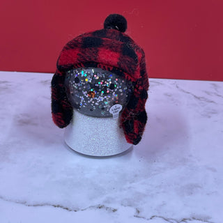 Plaid Snowman Shimmer Acrylic Snowglobe