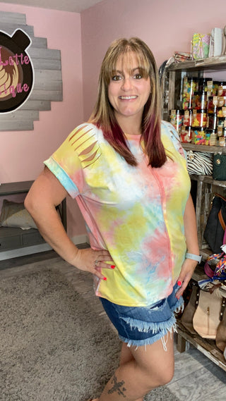 Tie Dye Cut Out Tunic