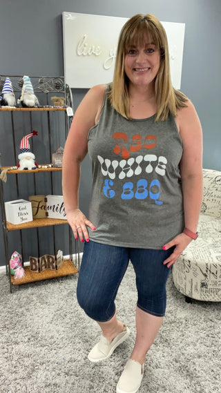 Red, White and BBQ Graphic Tank