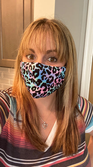 Rainbow Cheetah Face Cover