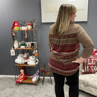 Brown and Burgundy Reindeer Gabby