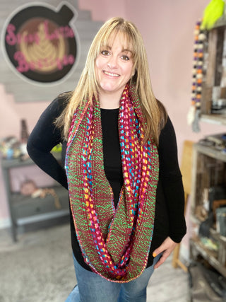 Colorful Loom Woven Infinity Scarf