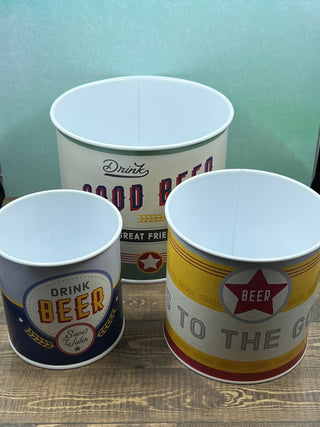 Beer Can Label Mini Planter (3 pc. Set)