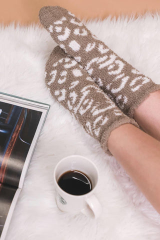 Cozy Chic Fuzzy Leopard Socks
