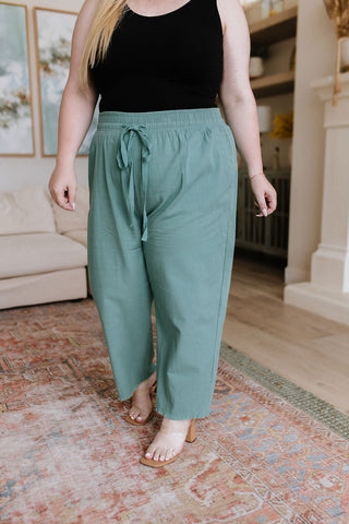 Love Me Dearly High Waisted Pants in Jade