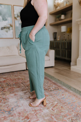 Love Me Dearly High Waisted Pants in Jade